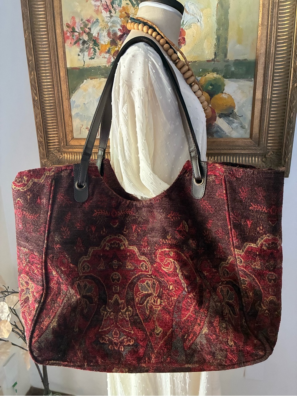 Large Tapestry Carpet Bag Bohemian Whimsigoth
